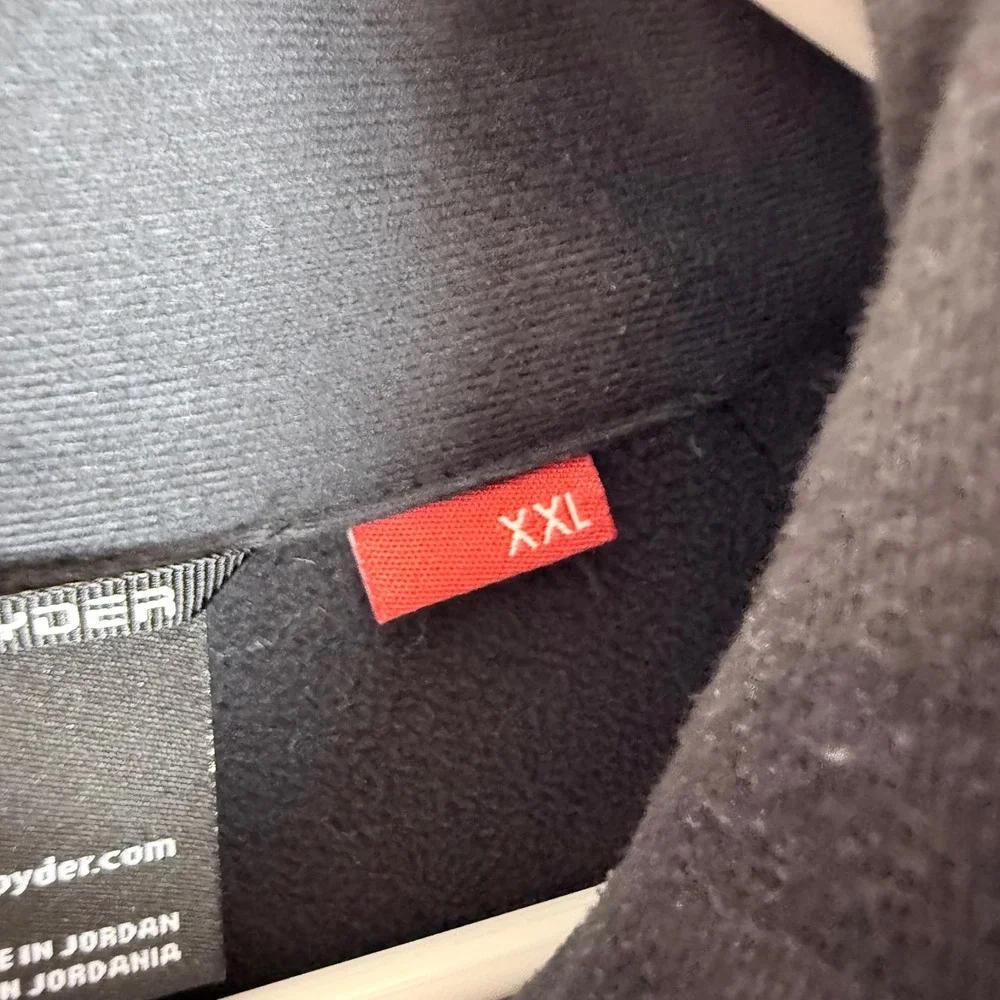Spyder Mens XXL Heather Gray Black Quarter Zip Fleece Pullover‎ Jacket 186400